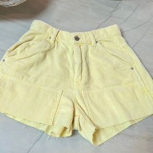 Urban outfitters yellow corduroy shorts, size 25